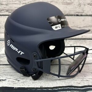 RIP-IT Vision Pro Matte Blue‎ Softball Batting Helmet w/ Mask [Size M/L] NWT